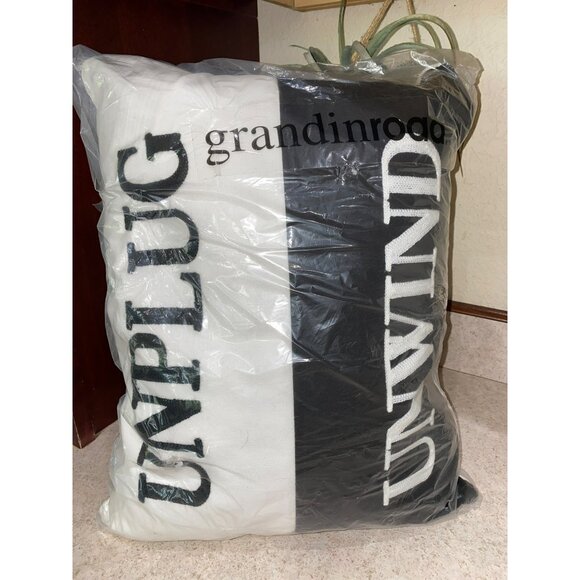 New Grandin Road Unplug Unwind Pillows 14x18 - Picture 3 of 5